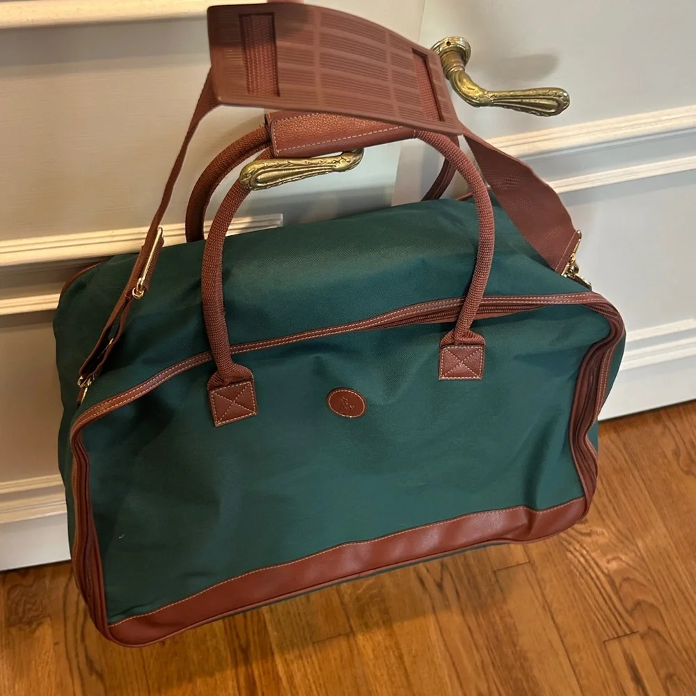 Vintage Polo Ralph Lauren Canvas Weekender Travel Bag Structured Satchel